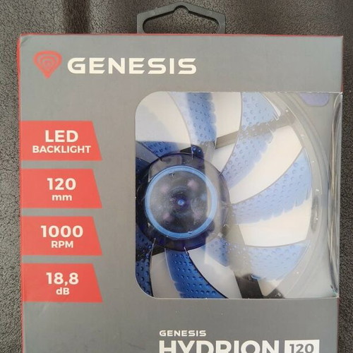Genesis Hydrion 120 LED Fan new, blue