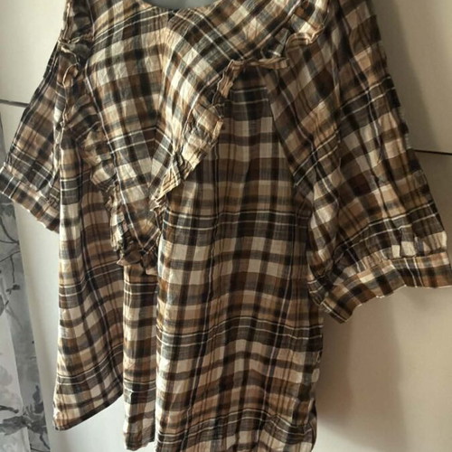 Terra & Sky women's cotton blouse 2 XL like new, beige brown