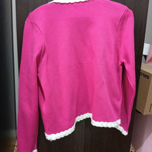 Spring jacket new pink with removable flower size M