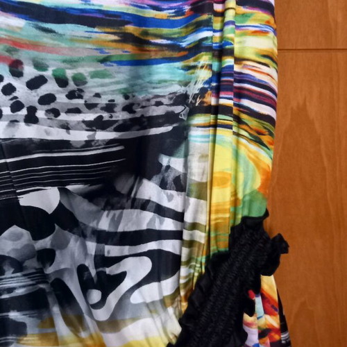 Satin blouse dress like new, size XL, multicolor and black