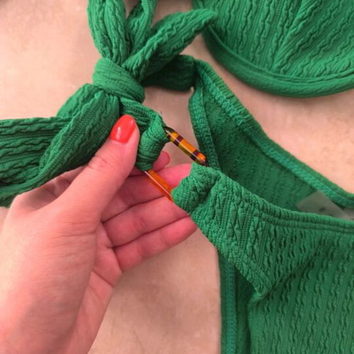 Swimsuit set new, green, size small