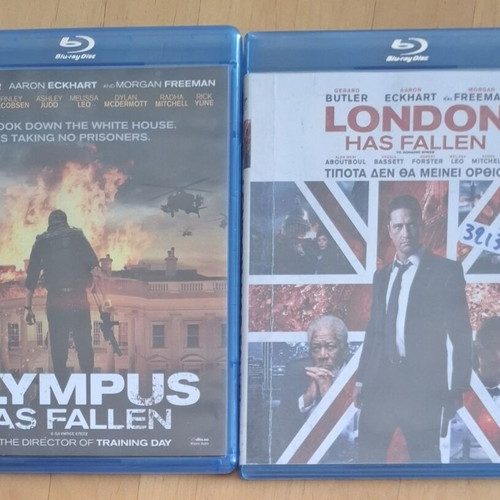 Olympus Has Fallen and London Has Fallen Blu-ray set like new with Greek subtitles