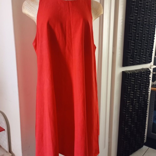 Zara women's dress linen cotton red, sizes L XL