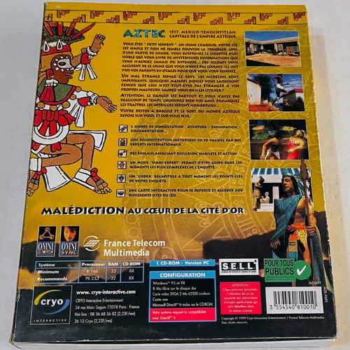 Aztec PC Adventure game like new, French