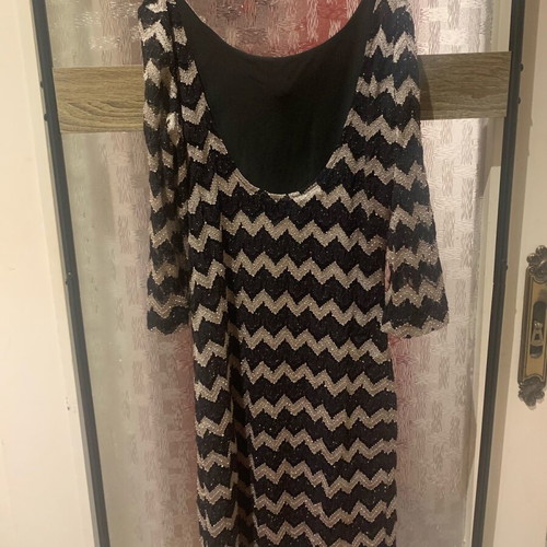 Ths Fashion Black Tight Dress like new with Low Back Cut Size S
