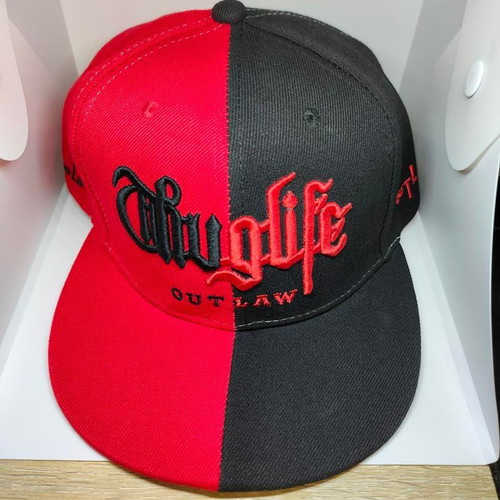 2Pac Thug Life Outlaw Snapback Hat new, red and black