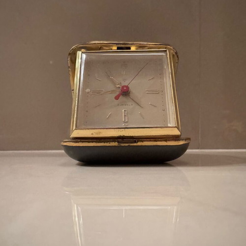Vintage Shanghai mechanical travel alarm clock used