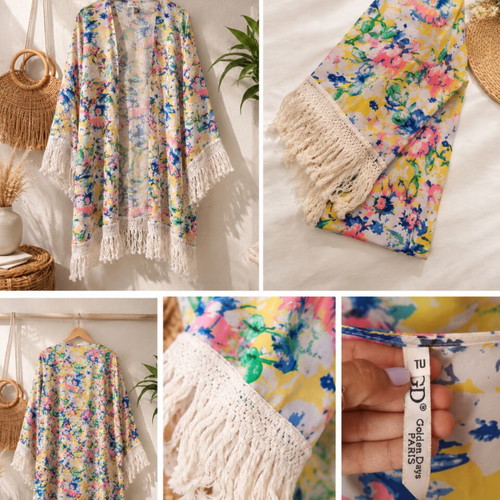 Boho kaftan like new, multicolor
