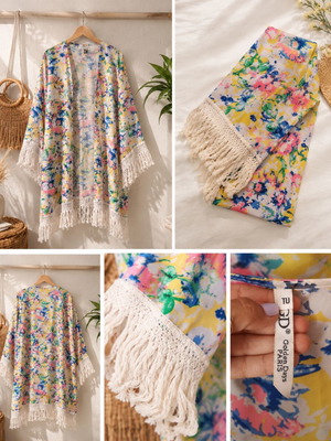 Boho kaftan like new, multicolor