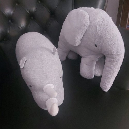 Pack of 2 plush animals like new, elephant and hippopotamus