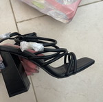 Black platform sandals, size 38