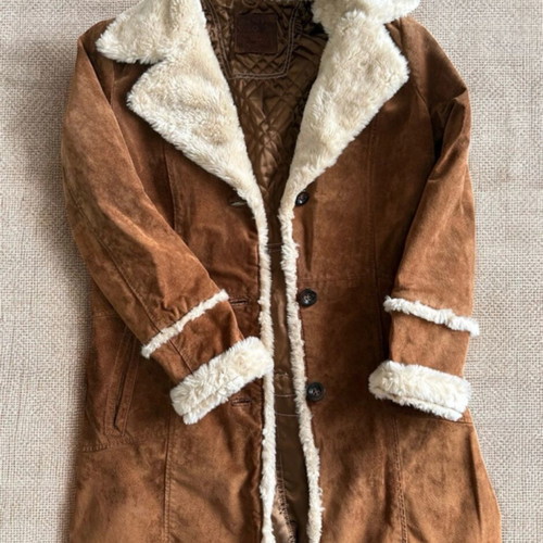 Milestone brown shearling-style coat like new