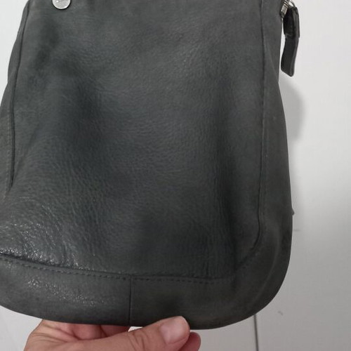Longchamp Crossbody Messenger Bag, genuine leather, grey