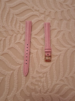 Watch strap 12mm pink with rose gold clasp used