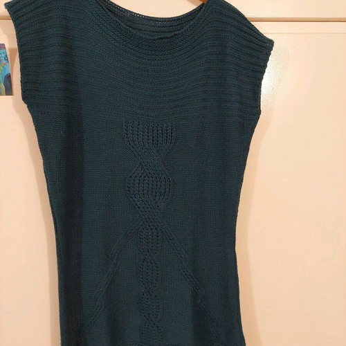 Knitted winter petrol dress used