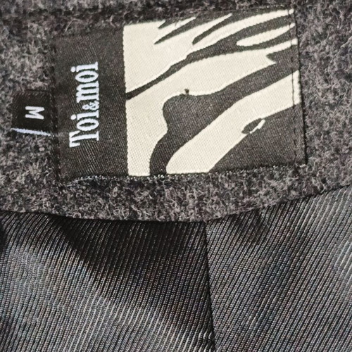 Toi & Moi wool short coat new in dark gray