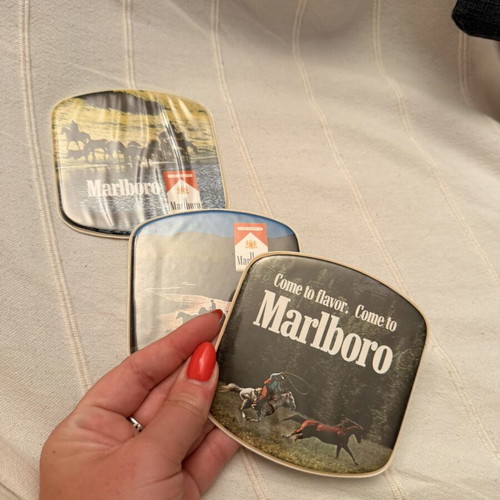 Marlboro vintage coasters set of 3 used