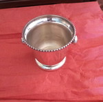 Silver-plated ice bucket used, height 13cm, diameter 11cm