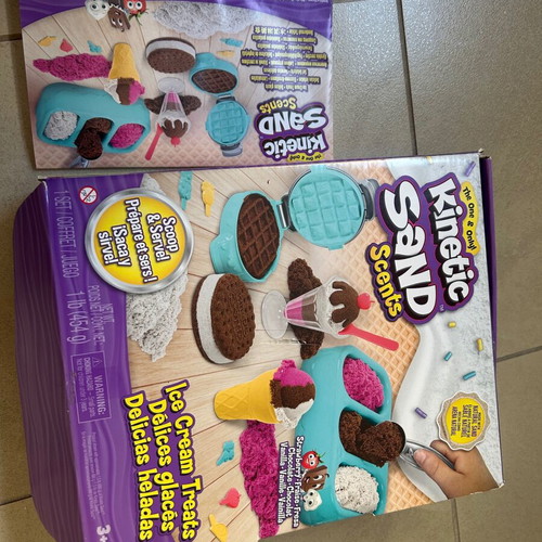 Kinetic sand ice cream used, mixed colors