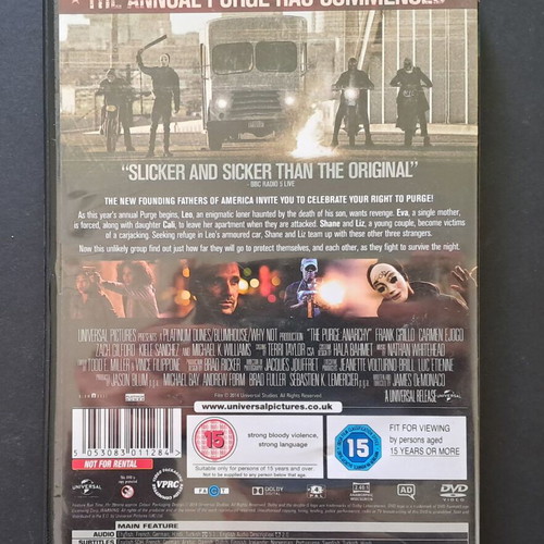 The Purge: Anarchy DVD like new with English audio and subtitles