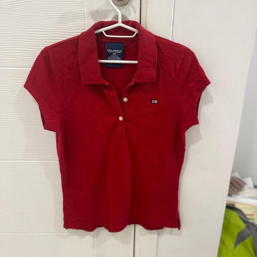 Polo Jeans Co. Ralph Lauren Women's Polo Shirt Size Medium Used Red Logo