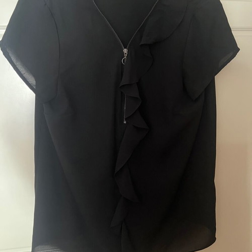 Sisley women's blouse with zipper like new, black, size M