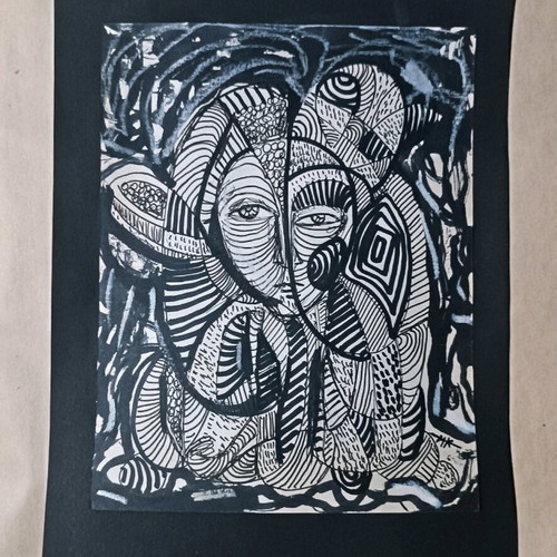 Psychedelic painting made to order on A4 cardboard