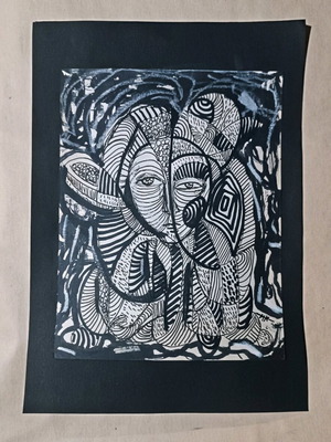 Psychedelic painting made to order on A4 cardboard