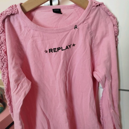 Replay blouse pink like new, size 7-8