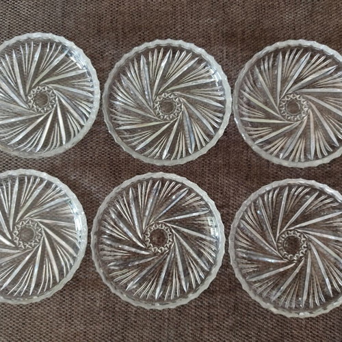 Vintage crystal dessert plates set of 6