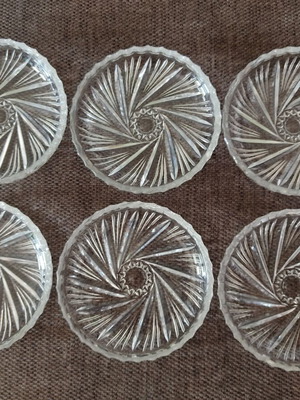 Vintage crystal dessert plates set of 6