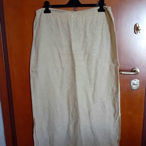 Linen skirt Genesis used, beige, long, size XL