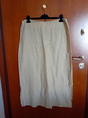 Linen skirt Genesis used, beige, long, size XL