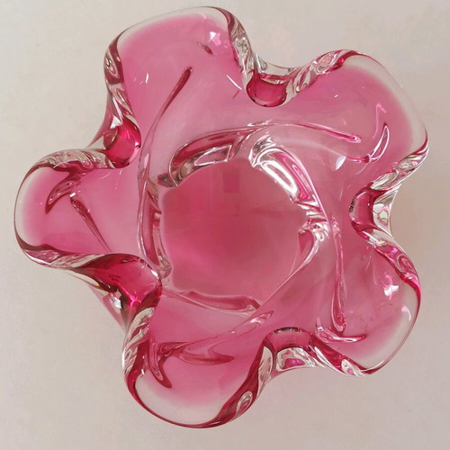 Bohemian crystal bowl like new with beautiful color