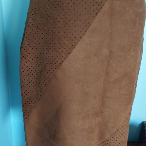 Vintage asymmetrical suede skirt like new, Italy, lined