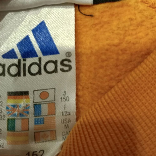 Adidas Y2K Three Stripe Crewneck sweatshirt used, orange/gray
