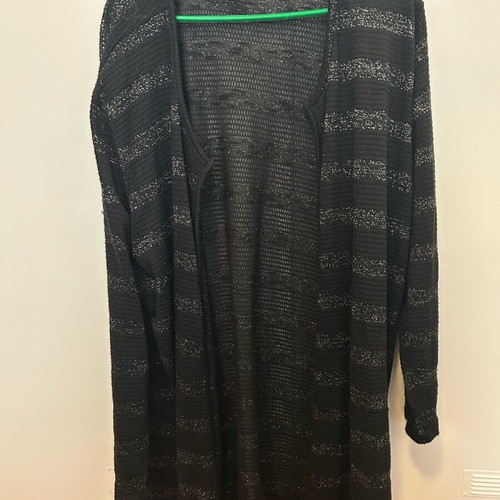 Knitted cardigan black silver long like new