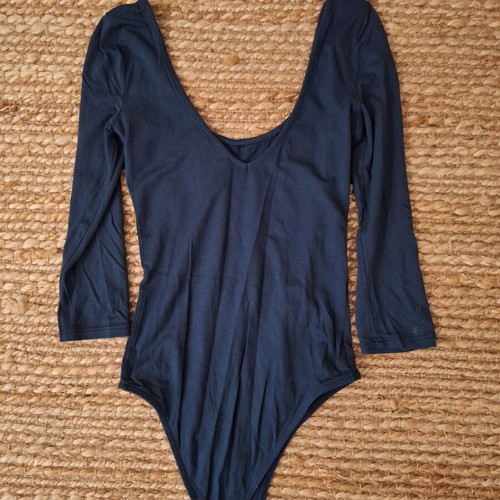 Bershka Women's Elastic Bodysuit like new, blue and green, elbow sleeve