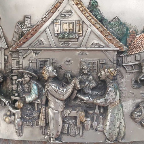 Sielektikos embossed painting used, antique 33x24 cm