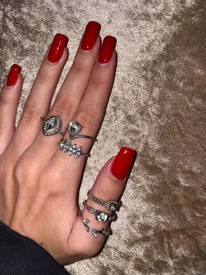 Set of 6 silver rings new with rhinestones
