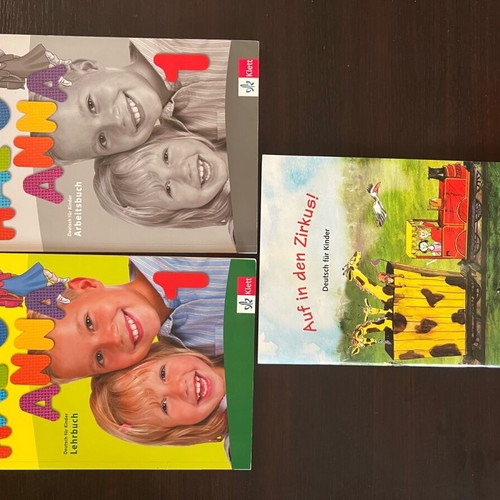 German language learning books for children aged 6, set of 3 with 2 CDs
