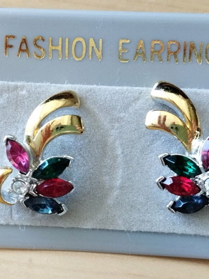Earrings new, multicolored in original packaging