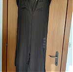  Χακί σεμιζιέ φόρεμα τύπου σατέν