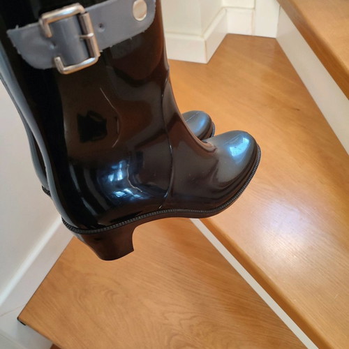 Galotses size 37 used, black with grey details and low heel