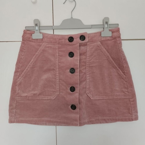 Bershka pink corduroy skirt like new, small medium