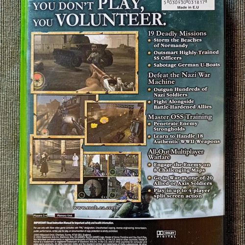 Medal of Honor Frontline Xbox game used, complete