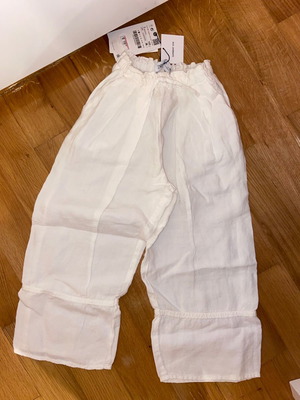 Linen pants for girl white summer size 7 Zara new