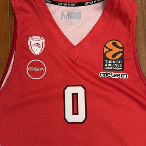 Olympiacos Basketball Jersey Thomas Walkup used, boutique Medium