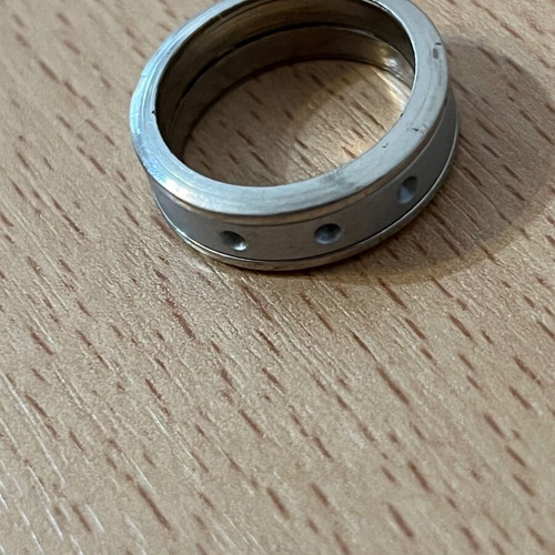 Stainless Steel Ring used with Brushed Center and Dot Detail