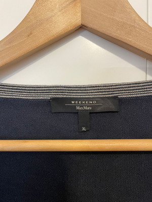 MaxMara blouse-cardigan used, dark blue with beige, size XL